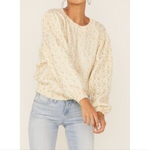 Molly Bracken Women's Leaf Print Sweater Molly Bracken sz m